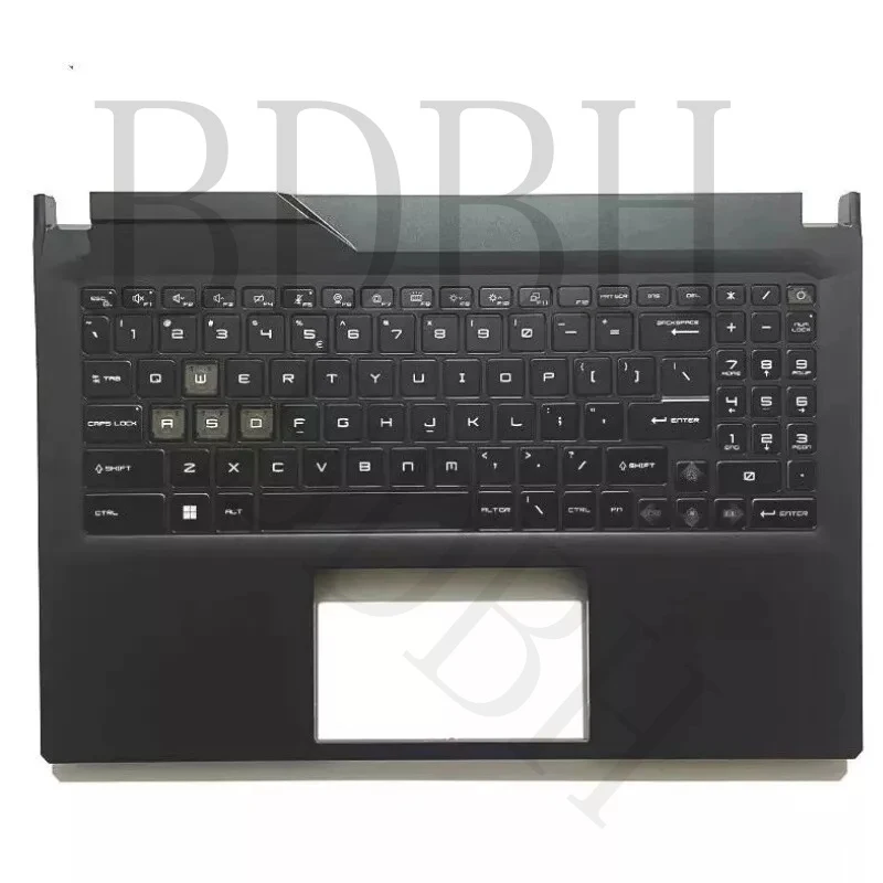 For MSI Cyborg 15 Air A12V MS-15K1 Upper Case Palmrest Cover US Layout Backlit Keyboard Replacement