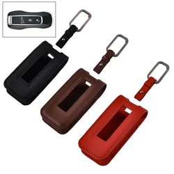Leather Car Key Case Cover Key Bag Shell Protector For Porsche Cayenne Panamera 911 Macan Genuine Accessories