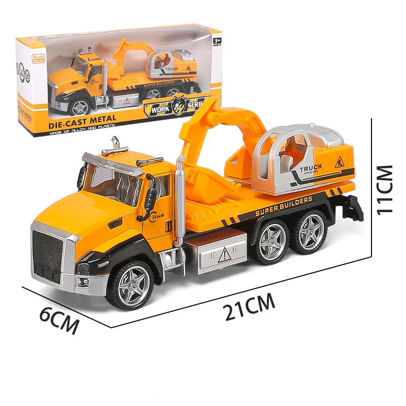 1:42 Toys Alloy Car Engineering Vehicle Model Excavation Mixer Diecast Kids Children Gift Collection Simulation Toys For Boys