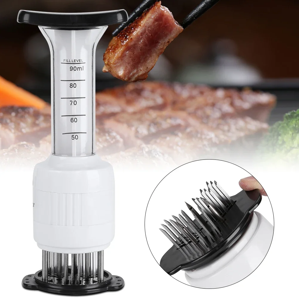 Steaks Syringe Meat Marinade Tenderizer Needle Injector Steaks Flavor Syringe Cook Kitchen Tool Meat Marinade Needle Injector