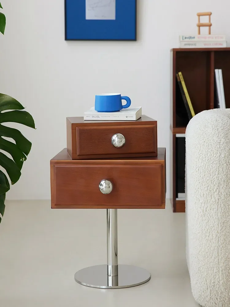 solid wood bedside table, bedroom home storage side cabinet, creative high-value Nordic small cabinet
