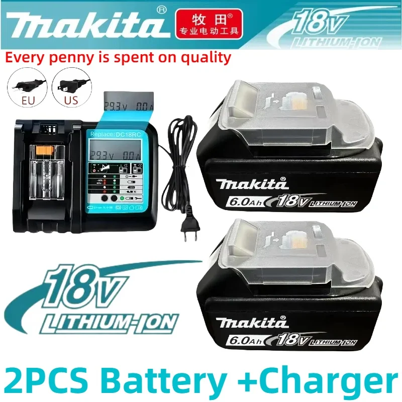 For makita 18V 6000mAh tool battery genuine Rechargeable Battery can replace BL1830 BL1850B BL1860B Suitable for Pasta DTW700