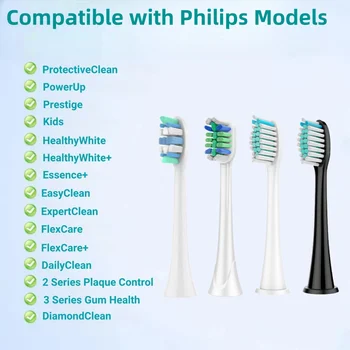 modelů volitelných hlavic kartáčku kompatibilních s elektrickými hlavicemi kartáčku Philips Sonicare 1100, 2100, 4100, 4300, 5100, 5300, 6100, 6500 atd. 8 nejlepší prodej Náhradní díly Sonicare - №6