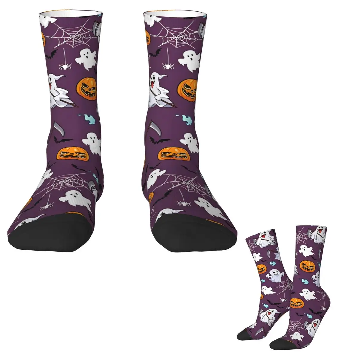 Halloween Pumpkins Ghost Brat (3) Stockings Graphic Fashion Socks Autumn Anti-Slip Socks Men's Outdoor Sports Breathable Socks