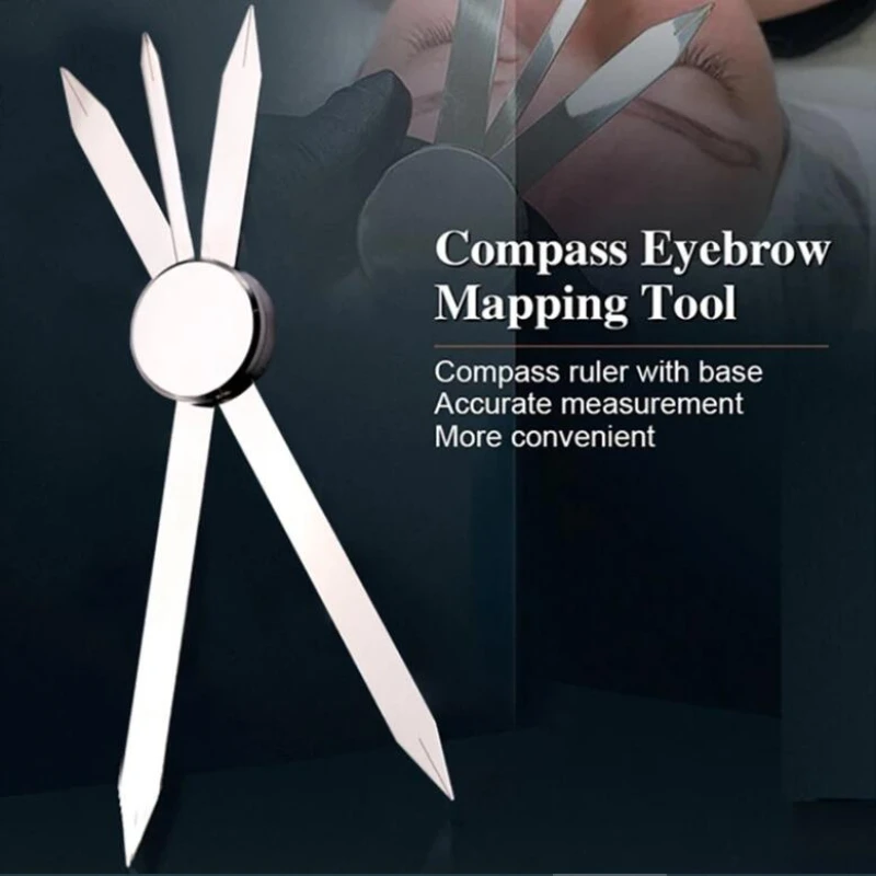 Three-point Positioning Compass Eyebrow Mapping Ruler Stainless Steel Microblading Tattoo Makeup Measure Golden Ratio Brow Tool