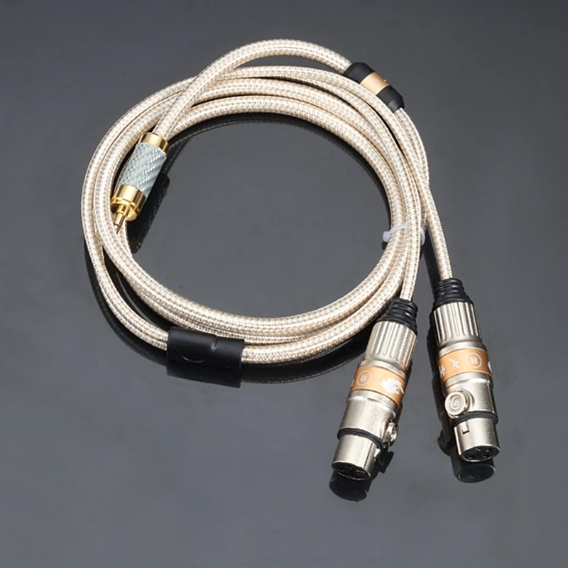 Hi-fi Audio Cable 3.5mm Mini Jack to Dual 3 Pin Female XLR for Mobile PC Headphone Mixer Console Amplifier Cable 1M 1.5M 3M 5M