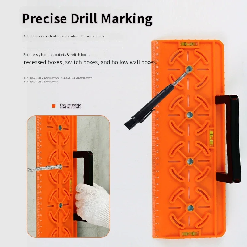 Switch Socket Drilling Template Accurate Scale Hole Locator Guide Plate