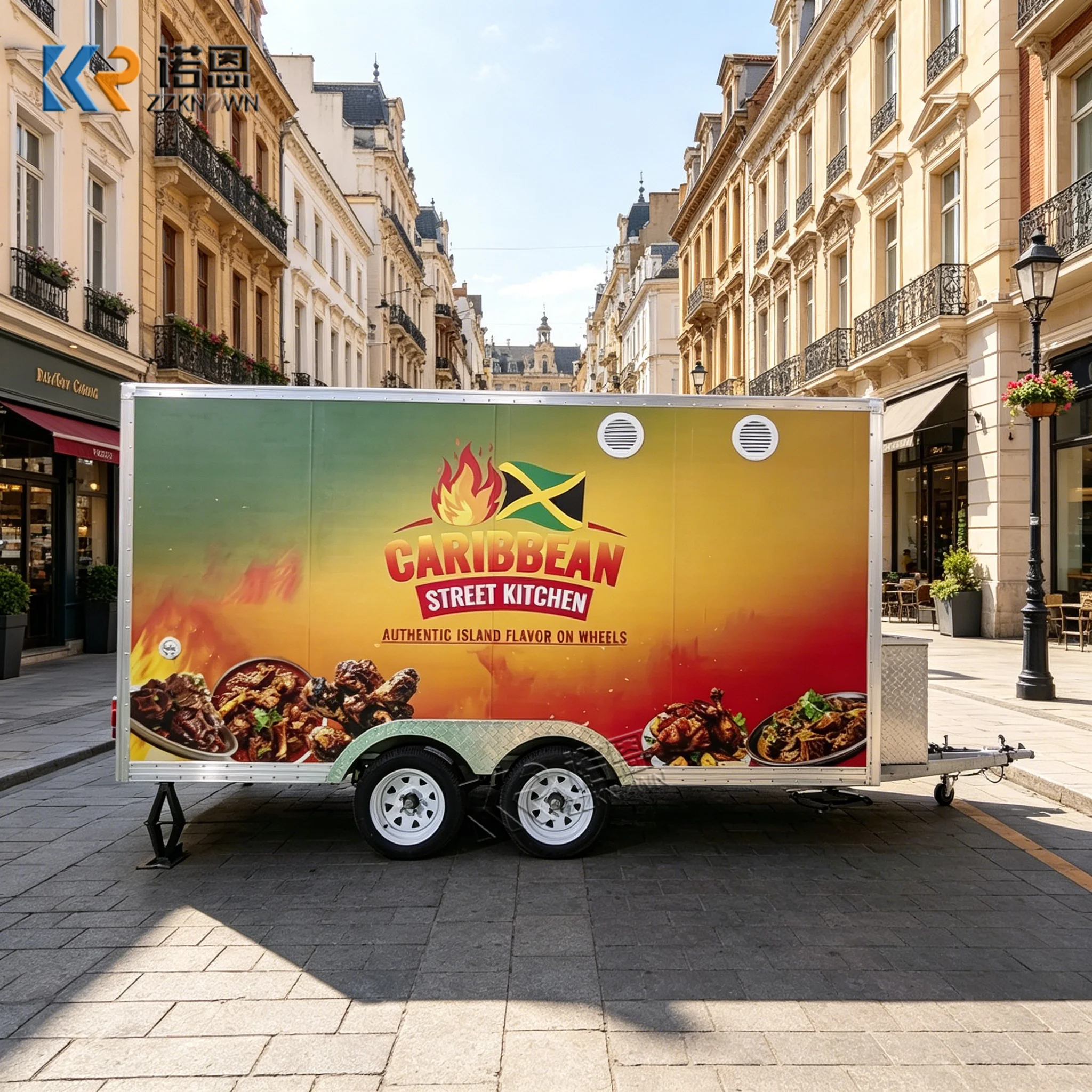Fully Equipped Mobile Pizza Food Truck Hot Dog Snack Trailer Customized Food Trailer With Complete Kitchen Setup