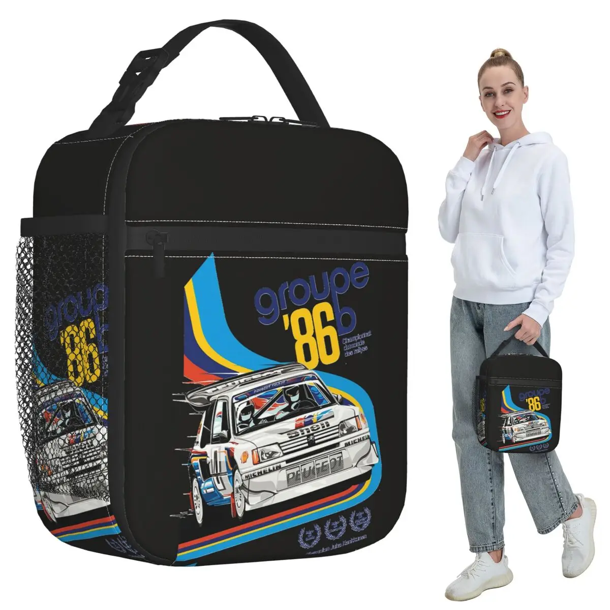 Peugeot 205 Turbo Rally &x27;86 Insulated Lunch Bag for Women Office Cooler Thermal Food Box Tote Portable Lunch Boxes Container