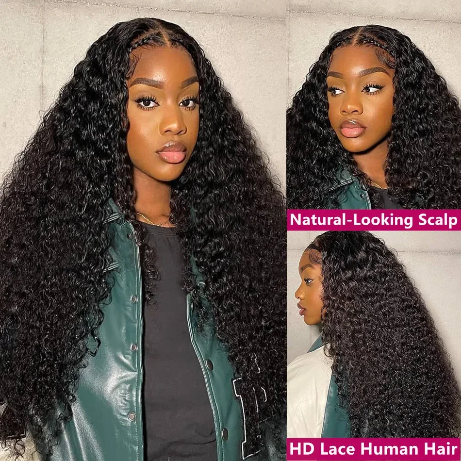 Deep Wave Frontal Wig 250% 13x4 HD Lace Front Wig human hair Brazilian Loose Curly Water Wave 5x5 Glueless Wigs For Women