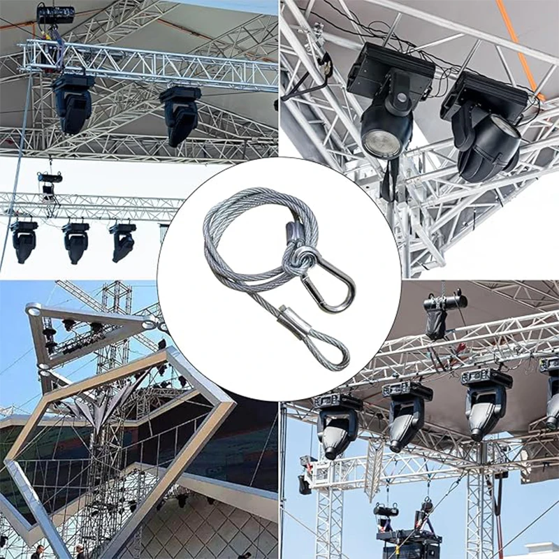 10Pcs/Lot High Quality Silver Cable Safety Steel Lock Wire Safe Rope Locks Led Par Light Duty Quick Release Pin Flexible Thin