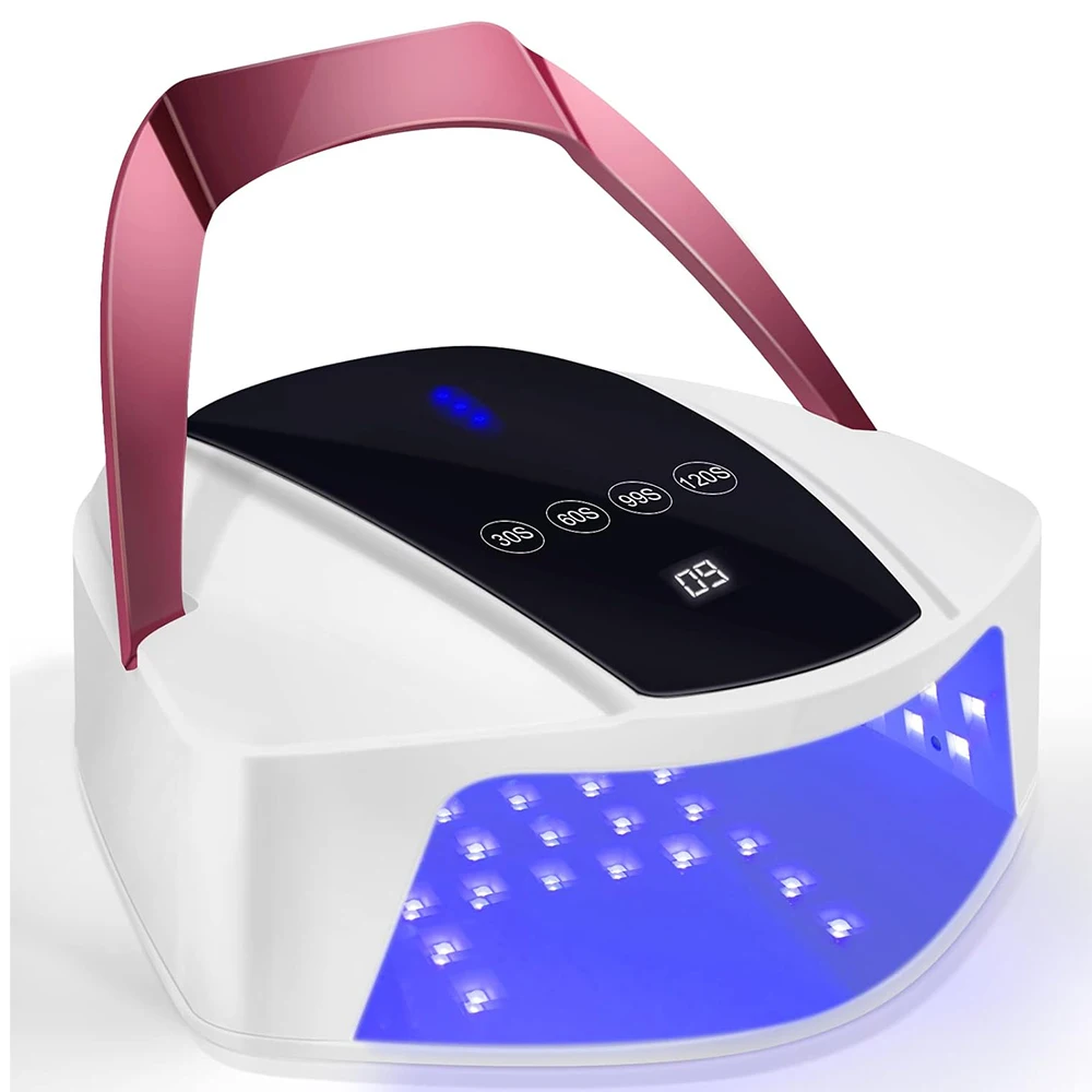 Professional Nail Dryer Lamp Lampara de unas UV inalambrica Rechargeable 96W LED Lamp With Portable Handle Auto Sensor 4 Timers