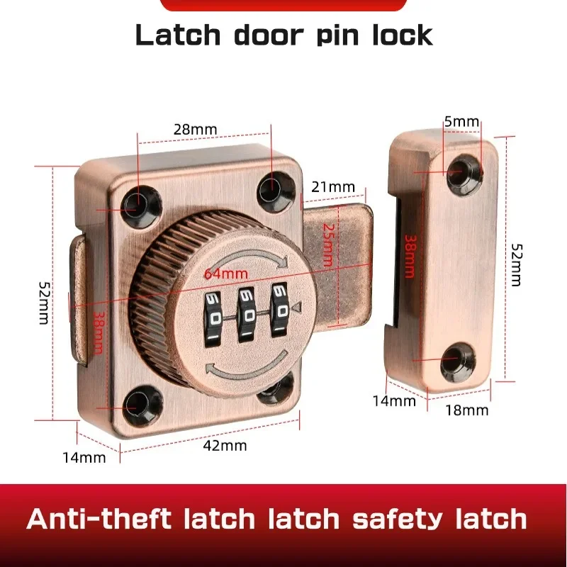 암호 문짝 잠금 아연 합금 스마트 캠, 코드 캐비닛 잠금, 슬라이딩 문짝 볼트 잠금, 홈 보안 하드웨어, 3 자리 조합 
