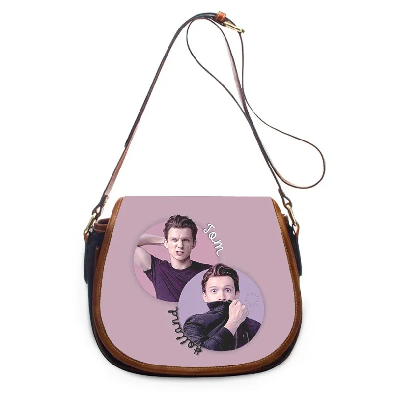 Bolso cruzado con estampado de Tom Holland para mujer, bandolera de lujo con cremallera, novedad