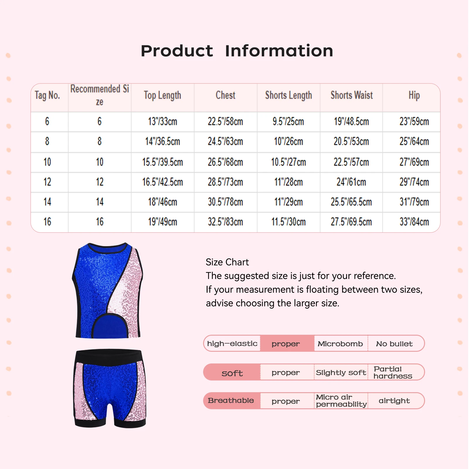 Teenager Mädchen Pailletten Jazz Latin Ballett Tanzkostüm Farbblock Patchwork Crop Top + Jazz Shorts für Karneval Halloween Performance