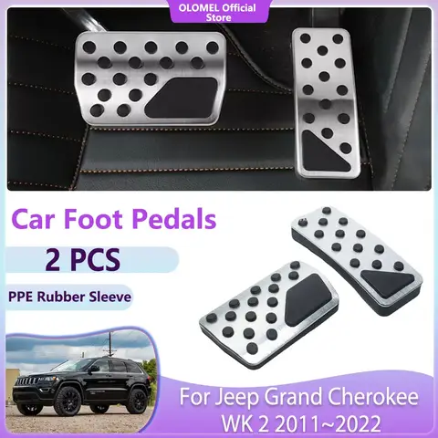 For Jeep Grand Cherokee WK 2 2011~2022 Car Foot Pedals Stainless Steel Pads Fuel Brake Non-slip No Drilling Alloy Covers Parts