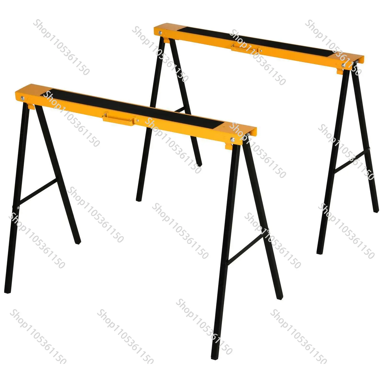 2-Piece Foldable Iron Workbench Set 200KG Load Bearing Portable Woodworking Bench for DIY Projects