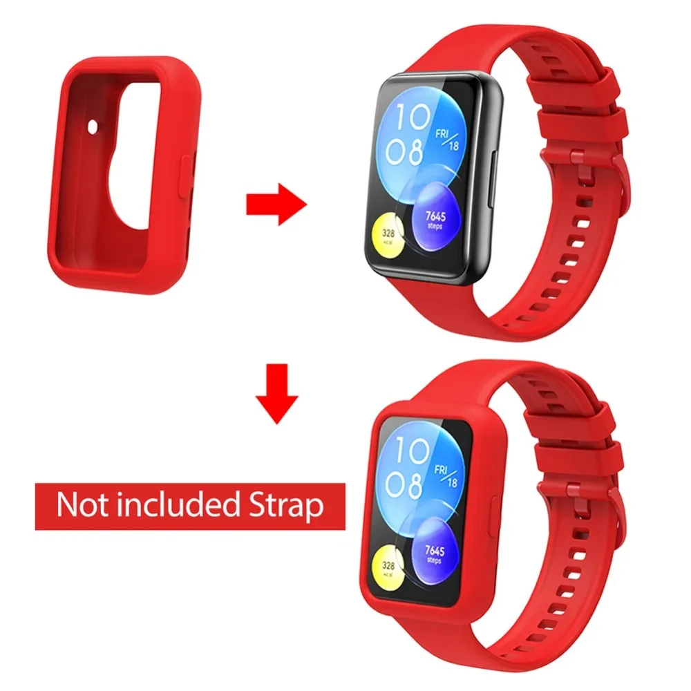 Fall Prevention Protector Case Shockproof Colorful Soft Protector Cover Scratch-resistant Silicone for Huawei Watch Fit 2