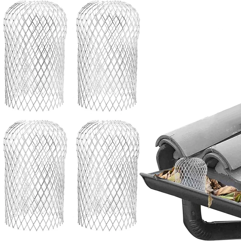 8 Pcs Gutter Guards - Aluminum Gutter Downspout Guard, Expandable Leaf Strainer Gutter Screen Covers Down