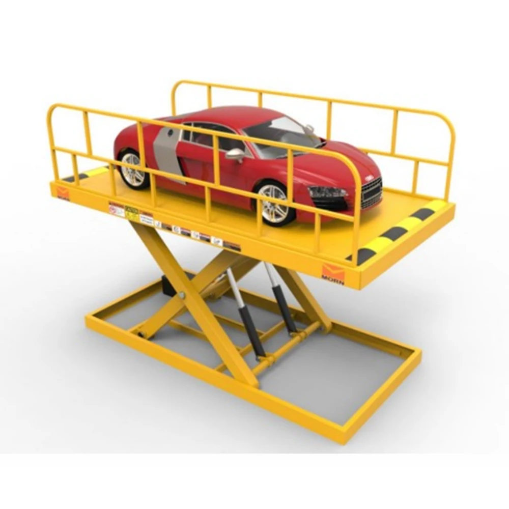 Deposit Price Heavy Duty Scissor Car Lift Flush Floor Installation Low Clearance Garage Hydraulic System Stable Lifting