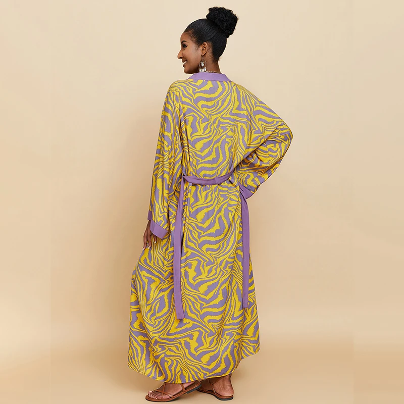 Para Praia Kimono Strand Robe 9 Farben Bikini Cover Ups Bademode Femme Lange Kleid Sarong Frauen Lose Strickjacke Badeanzug Abdeckungen