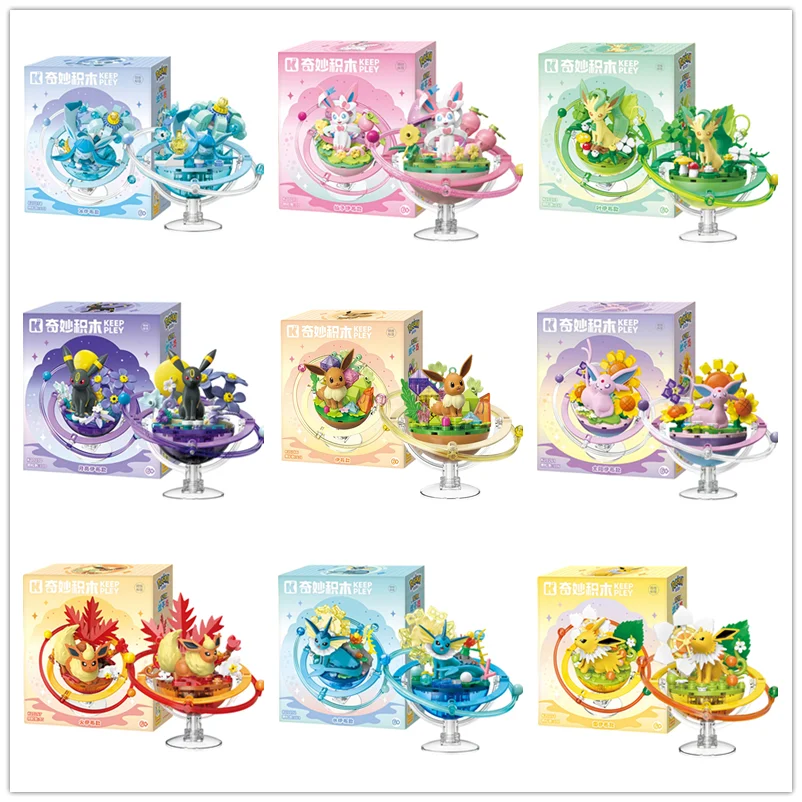 

НОВЫЙ Keeppley оригинальный POKEMON Eevee Sylveon строительные блоки Espeon Glaceon Umbreon Vaporeon игрушка фигурки модель игрушка в подарок