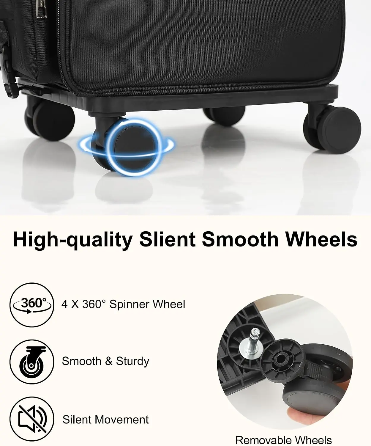 Rolling Makeup Case Hair Tools Travel Bag Cosmetology Case on Wheels with 6 Clear Bags, Professional Hairstylist view 3