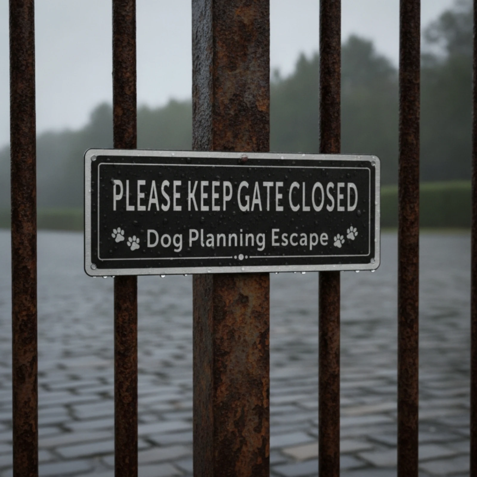 2 Pieces Please Keep Gate Closed Sign Rectangular Gate Latched Sign Pre-Drilled Weatherproof for Dog Owners, Backyard Entrances