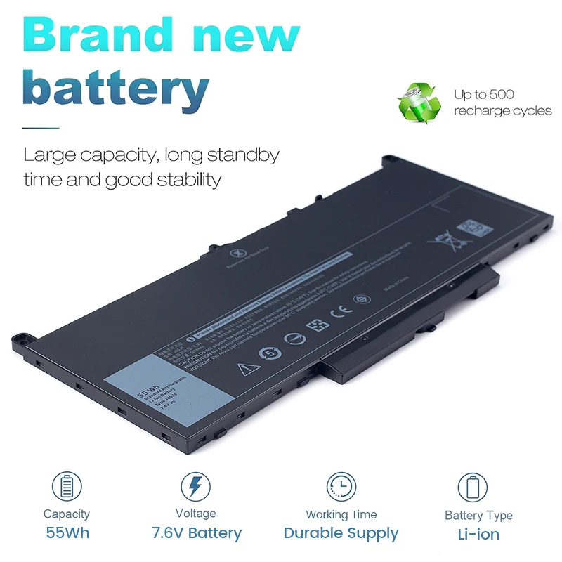 SOMI J60J5 Laptop Battery For Dell Latitude E7470 E7270 Latitude 12 E7270 E7470 J6OJ5 07CJRC MC34Y 21X15 6874MAH 7.6V 55Wh