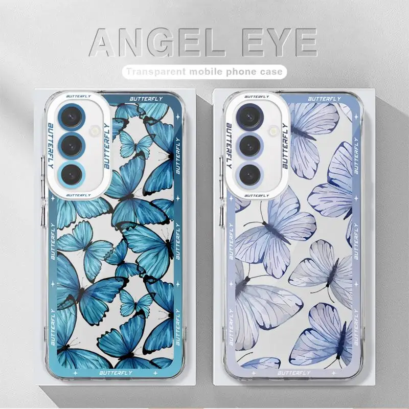Art Beautiful Butterfly Phone Case for Samsung Galaxy A14 A13 A15 A23 4G A34 A33 A53 A25 A24 A54 A73 A35 A55 5G Clear Soft Cover
