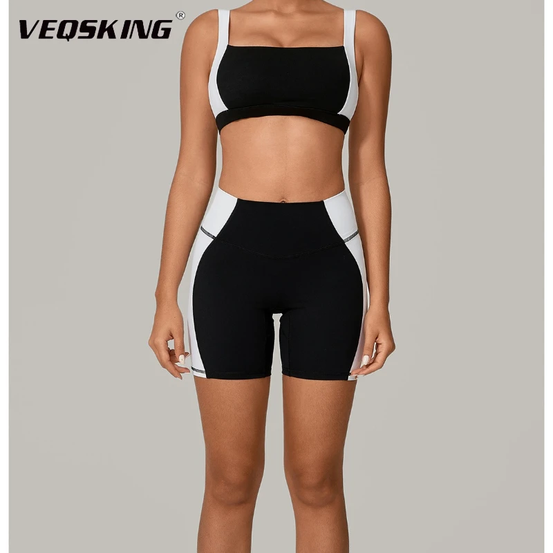 

Ladies' Backless Yoga Suit Set, Color Blocked Tight Fitting Quick Drying Fitness Suit, Sports Quick Drying Breathable Yoga Suit