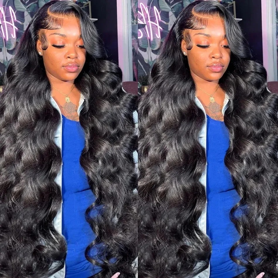 30 Inch 13x4 Lace Front Wig PrePlucked For Black Women 200 Density HD Transparent Body Wave Lace Frontal Human Hair Wig