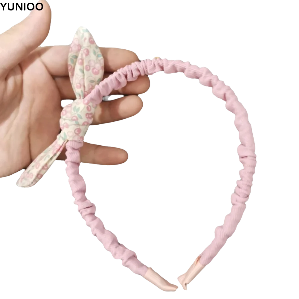 

Ретро кроличьи уши повязка на голову с бантом для девочек повязка на голову с цветочным принтом обручи для волос аксессуары для волос