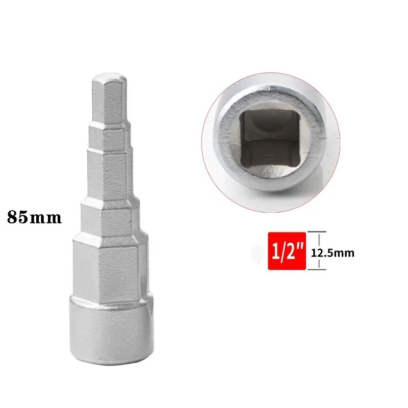 Cabeça de chave spud para radiador de cinco passos de 1/2 polegada, cabeça de pagode, uso na válvula do radiador, chave de espinho, válvula de aquecimento de água, água