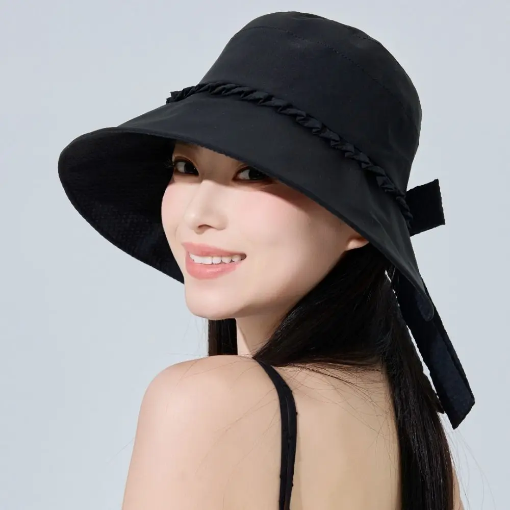 الأزياء القوس صياد قبعة عارضة رقيقة بلون واقية من الشمس قبعة مصدات الرياح حبل قبعة الشمس ظلة حوض قبعة الصيف في الهواء الطلق