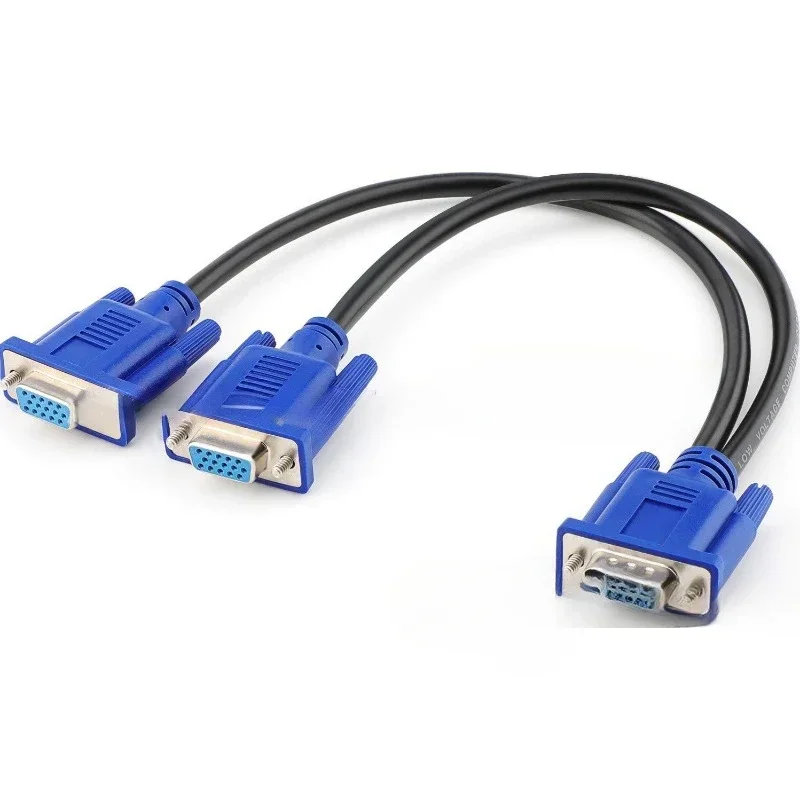 

VGA Splitter Cable 1 Computer to Dual 2 Monitor Adapter Y Splitter Male to Female VGA Wire Cord for PC