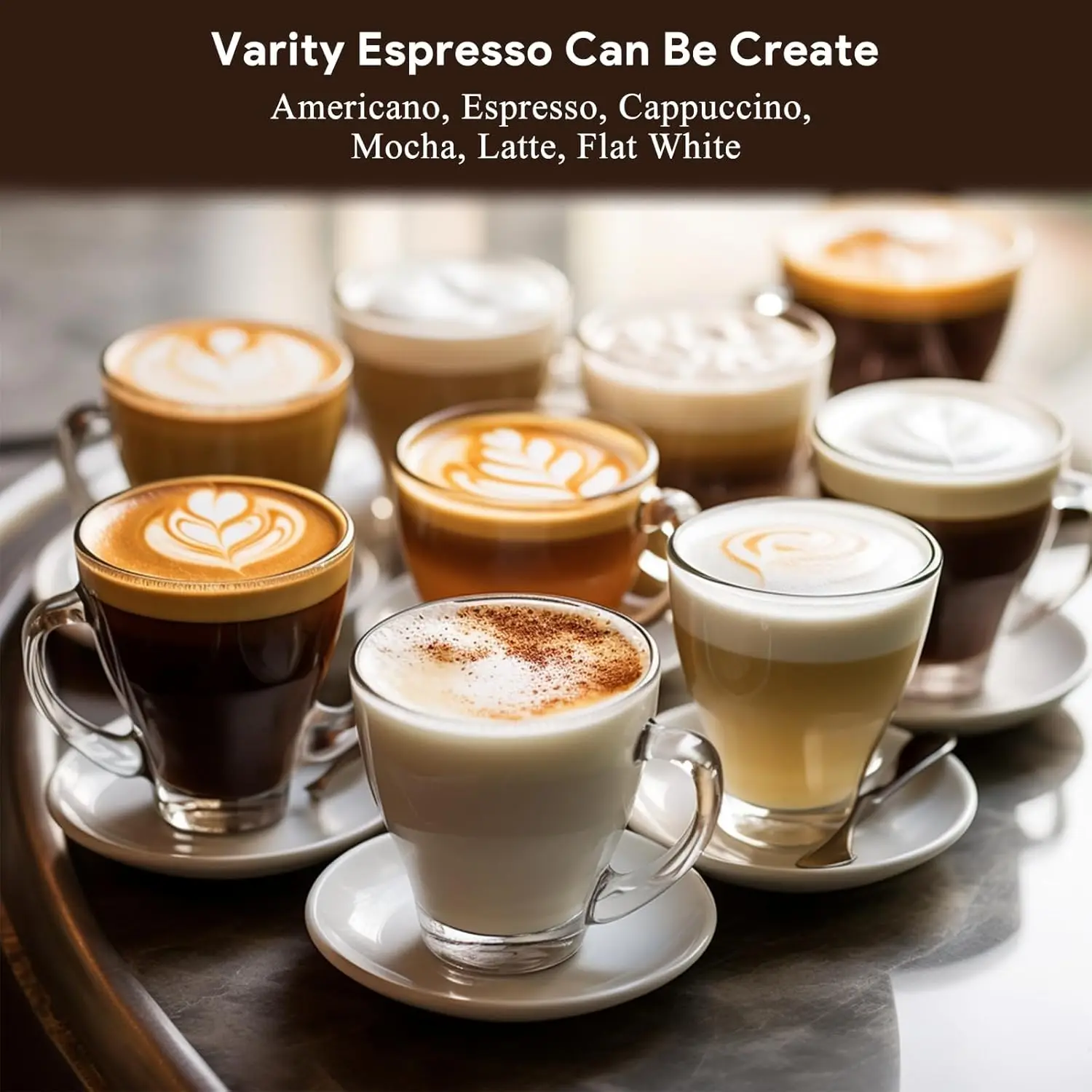 ماكينات قهوة اسبريسو، ماكينة اسبريسو احترافية مع رغوة الحليب بالبخار والكابتشينو واللاتيه والأمريكانو، من الفولاذ المقاوم للصدأ