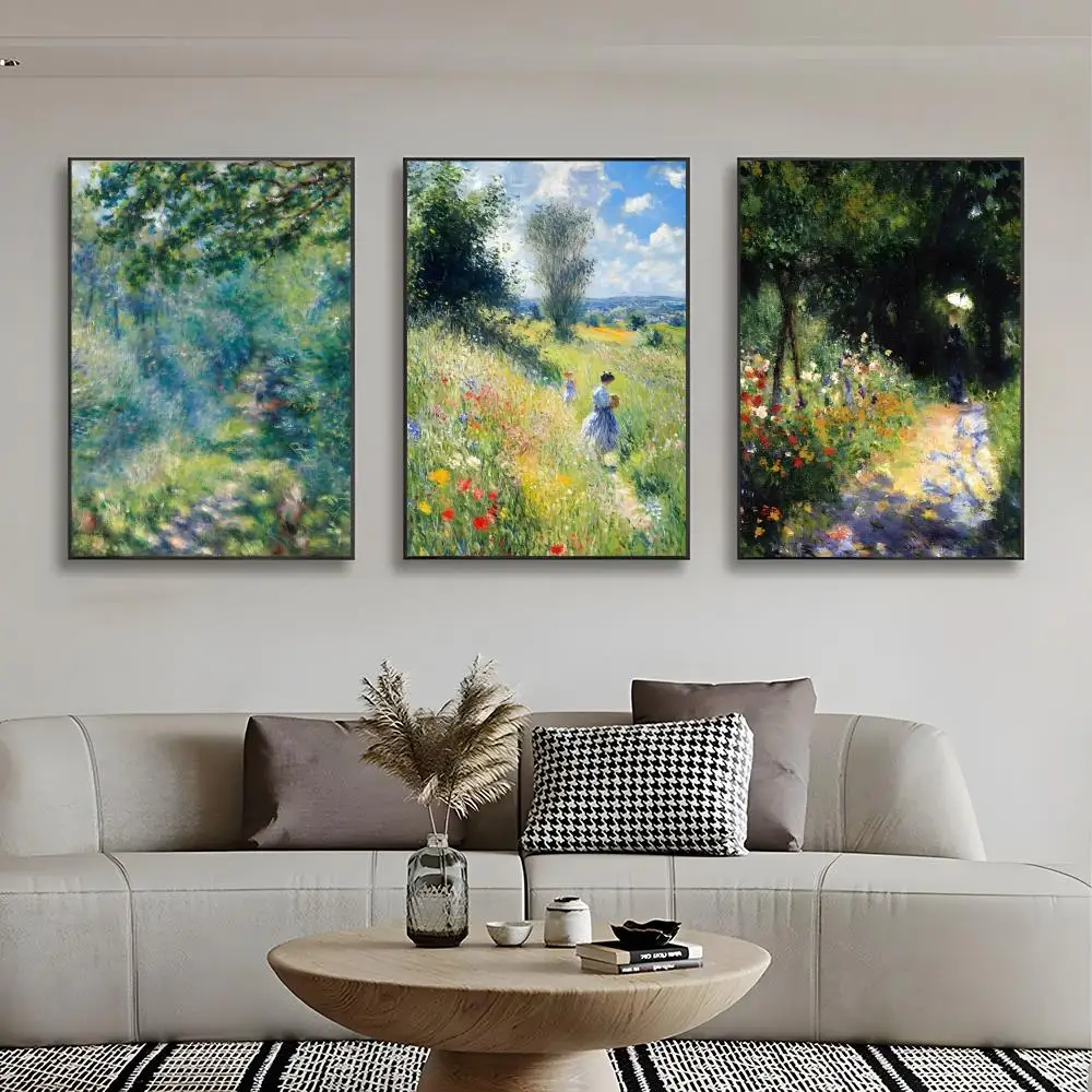 Impressionist Artist Pierre-Auguste Renoir Poster Retro Kraft Paper Sticker DIY Room Bar Cafe Aesthetic Art Wall