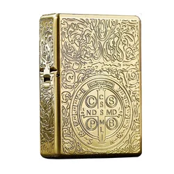 Zorro 912 Retro High End Waterproof Sealed Armor Constantine Kerosene Lighter 3/5 Hinge Metal Petrol Lighter Men's Gift