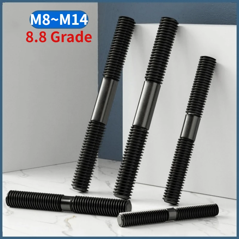 M8 M10 M12 M14 Grade 8.8 Carbon Steel Double End Stud Bolt Double Head Threaded Rod Bar Stud Screw GB901