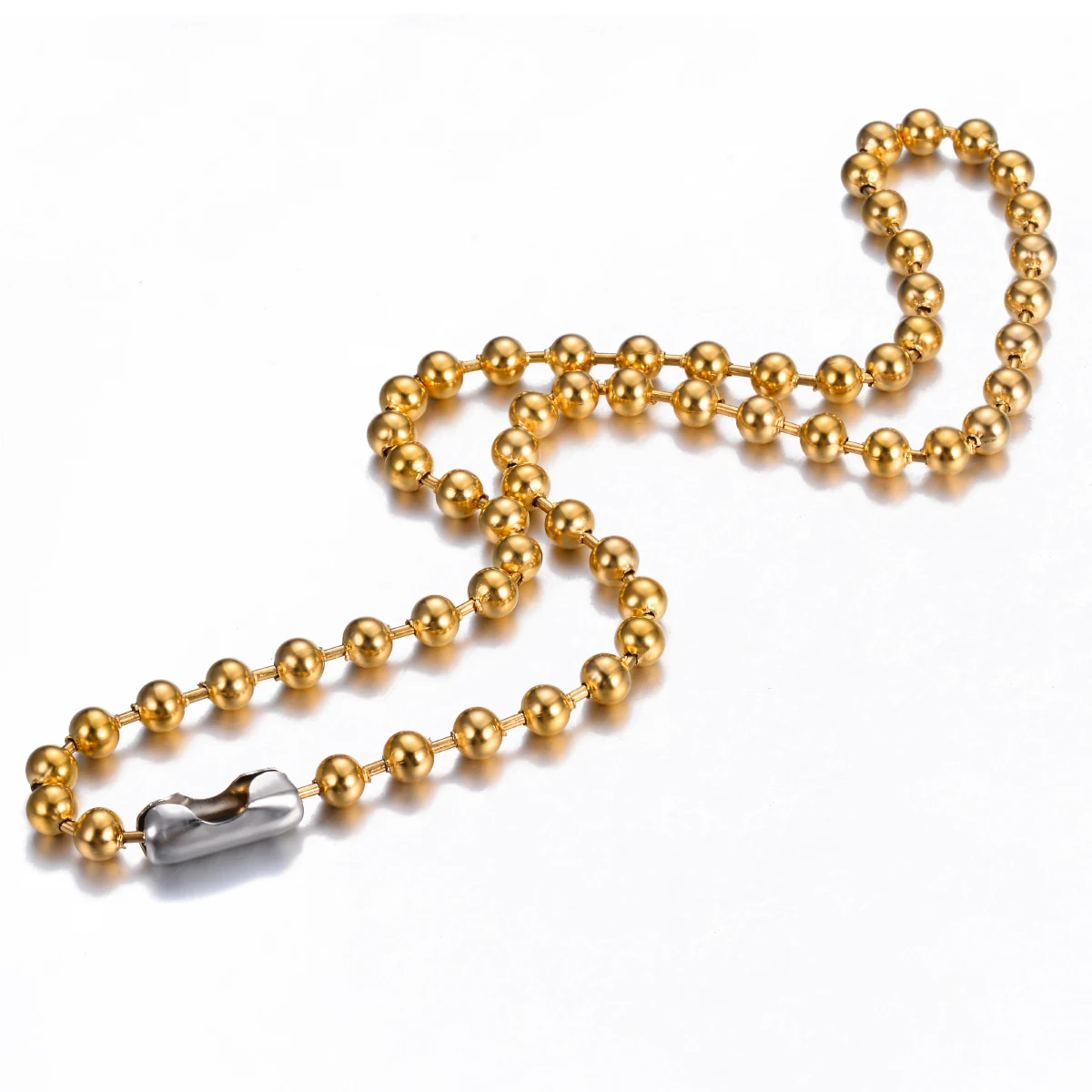 1 قطعة واسعة 1.2-6 مللي متر الذهب 18 كيلو مطلي الفولاذ المقاوم للصدأ الكرة سلسلة قلادة ل قلادة أو الكلب العلامات سلاسل صنع المجوهرات دروبشيبينغ