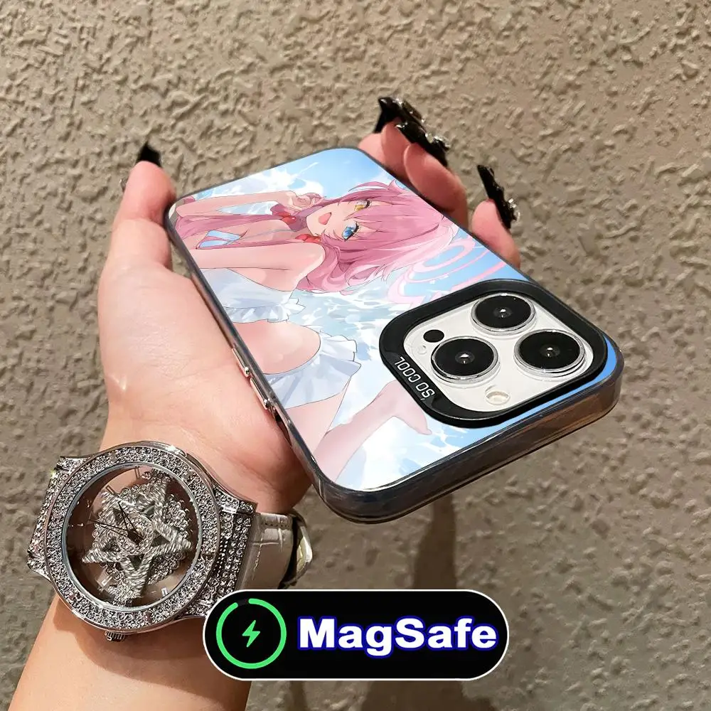 Чехол для телефона Takahashi Hoshino Blue Archive для iPhone 16, 15, 14, 13, 12, 11 Pro Max Plus MagSafe, полупрозрачный цветной принт, красивый