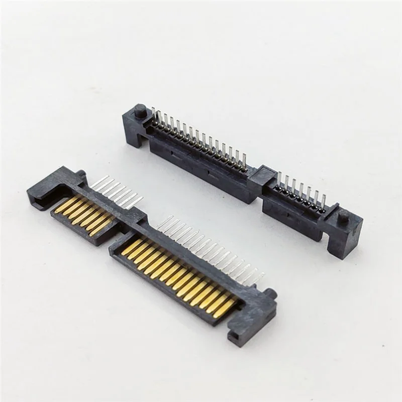 

ABJY-100Pcs SATA 7+15 22 Pin Straight Male Interface Socket Connector Port For Hard Drive HDD 22P