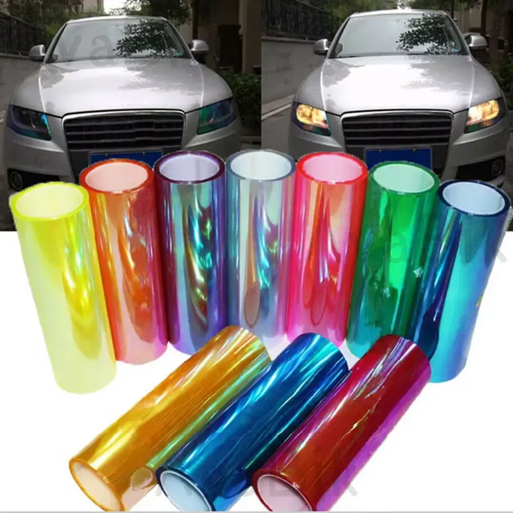 30X60/300CM Scratch Proof Chameleon Automobile Headlamp Membrane for Car Lamp Tail Fog Light Tint Car Color-Changing Film