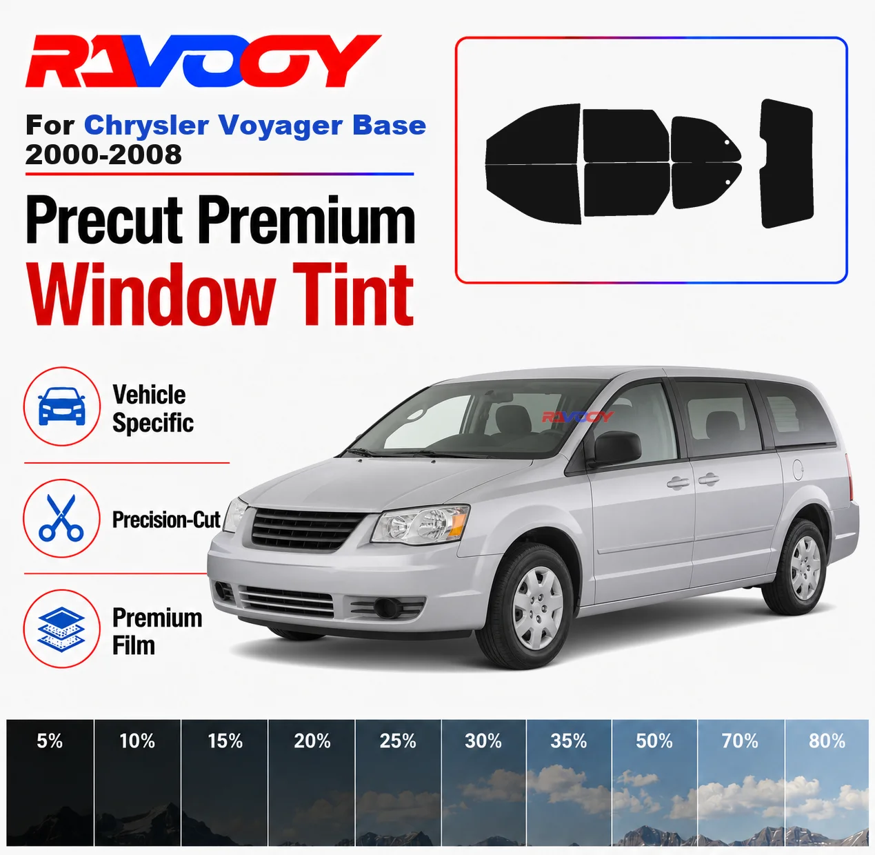 premium-precut-window-tint-kit-front-windows-rear-windows-rear-windshield-for-chrysler-voyager-base-2000-2008-nano-ceramic-film