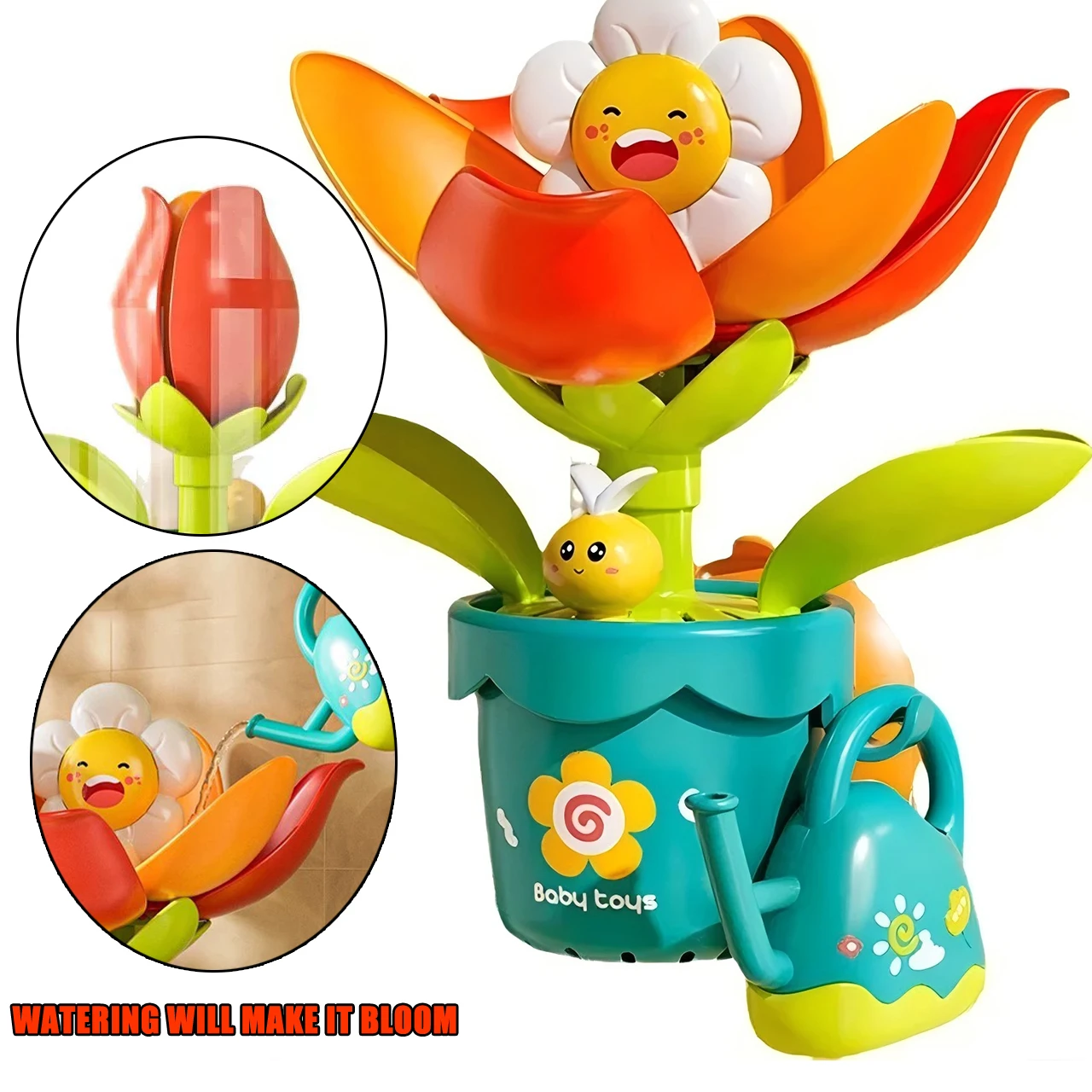 

Baby Funny Water Game Bath Toys Sunflower Bathroom Shower Spray Water Bathroom Bathtub Toy Fun Water Spray Sprinkler Toys Gift