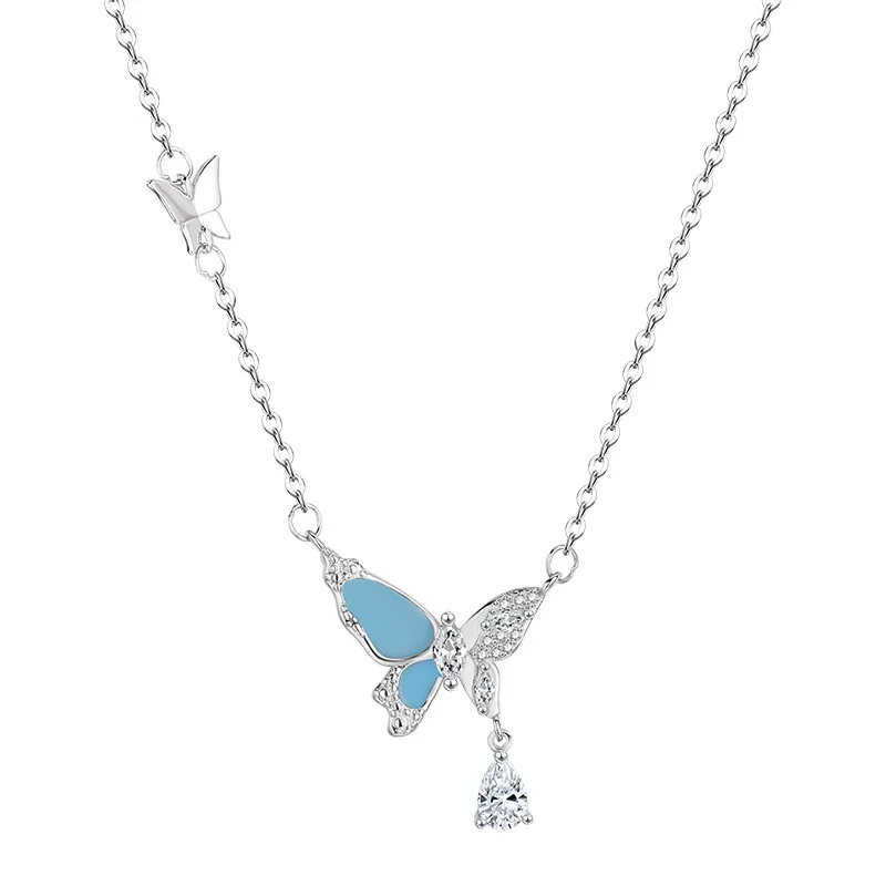 

Elegant Night Light Butterfly 925 Sterling Silver Jewelry Set, Necklace & Bracelet for Women with Party Gift
