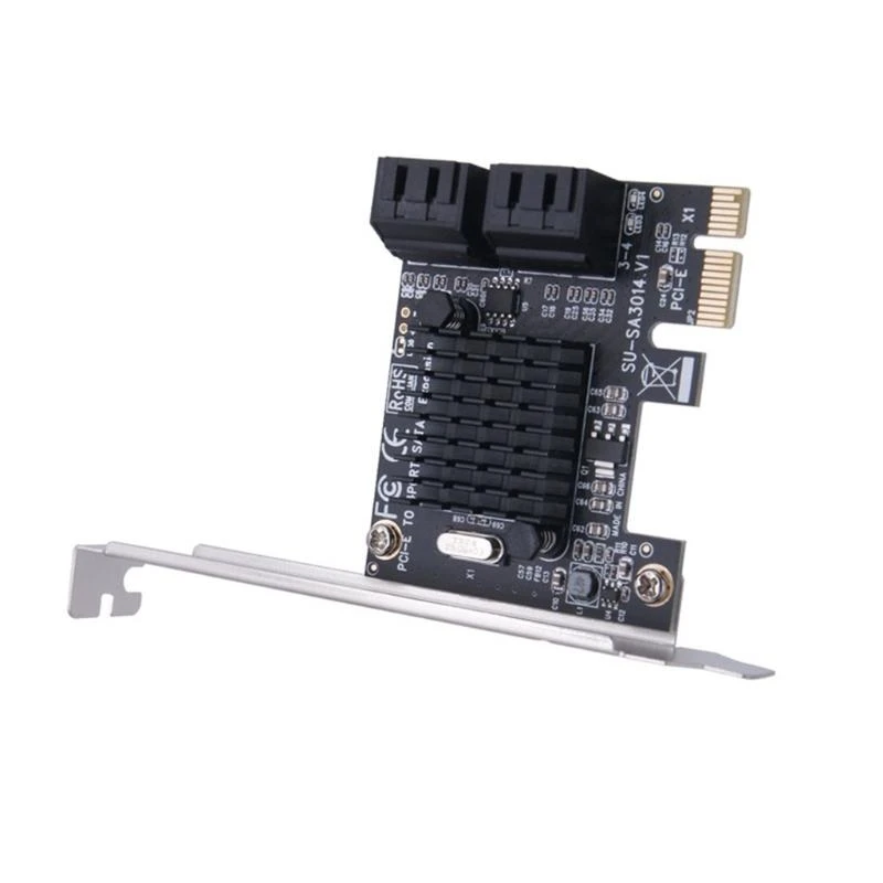 G8DB 4-port Expansion Card 6Gbps PCIE 1X to SATA3 for BTC Miner Mining Control Chip High Speed Transmission Energy Saving