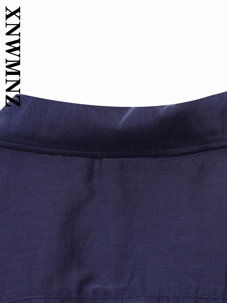 XNWMNZ 2025 Autumn Woman Commuting Simple Long Sleeve Shirt Casual Fashion Spring Lady Turn-down Collar Chic Long Sleeve Top