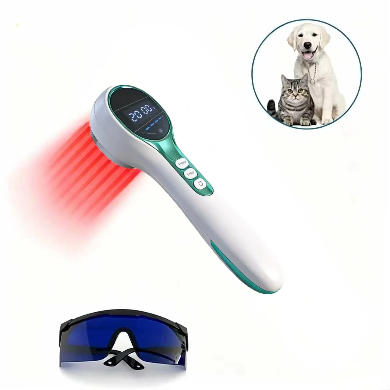 

3x808nm Cold Laser Therapy Device for Body Pain Relief Free Glasses No Bag Phototherapy Equipment for Arthritis Tennis Elbow Pet